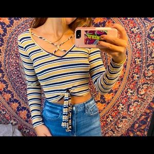 Cute Striped crisscross shirt!